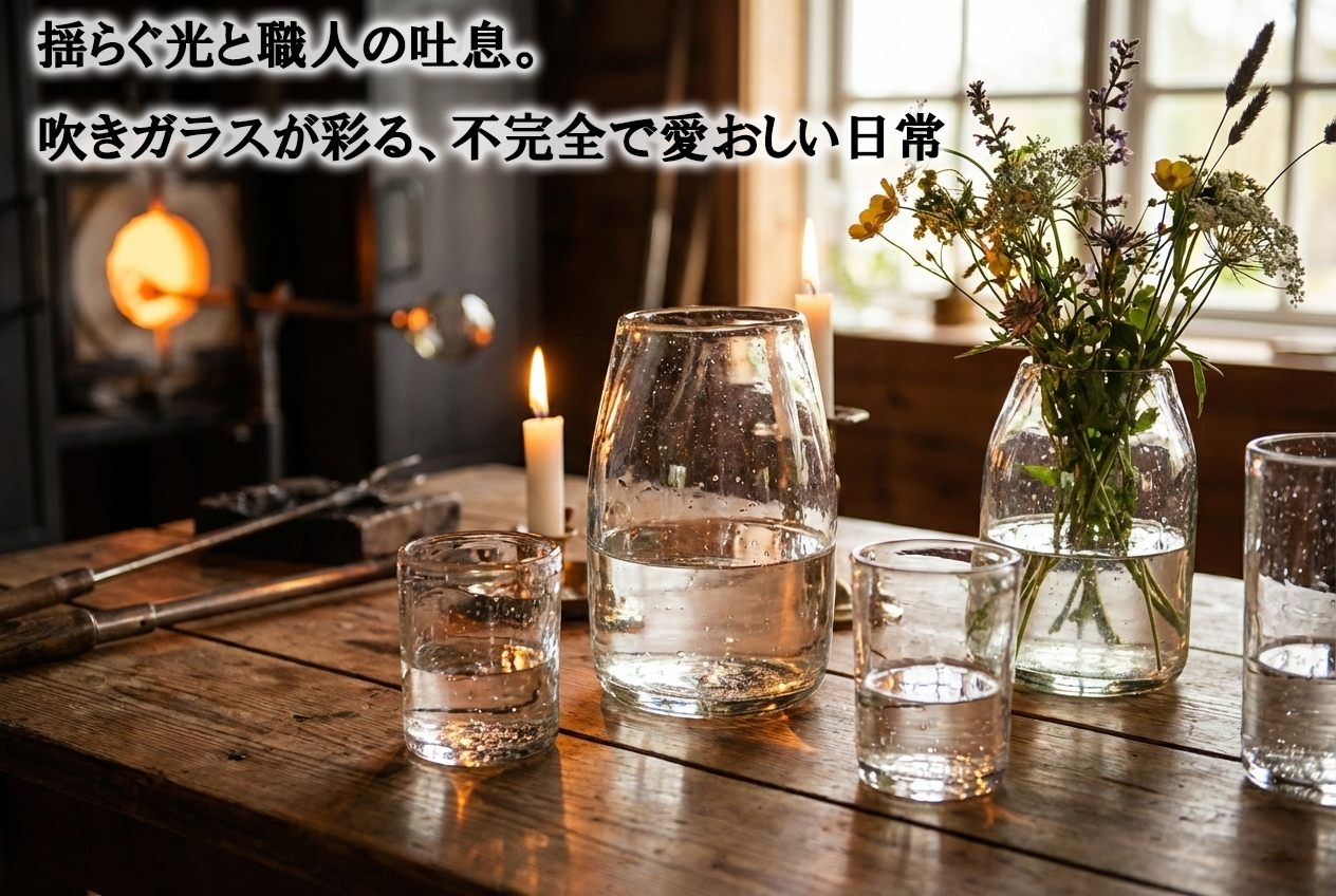 揺らぐ光と職人の吐息。吹きガラスが彩る、不完全で愛おしい日常