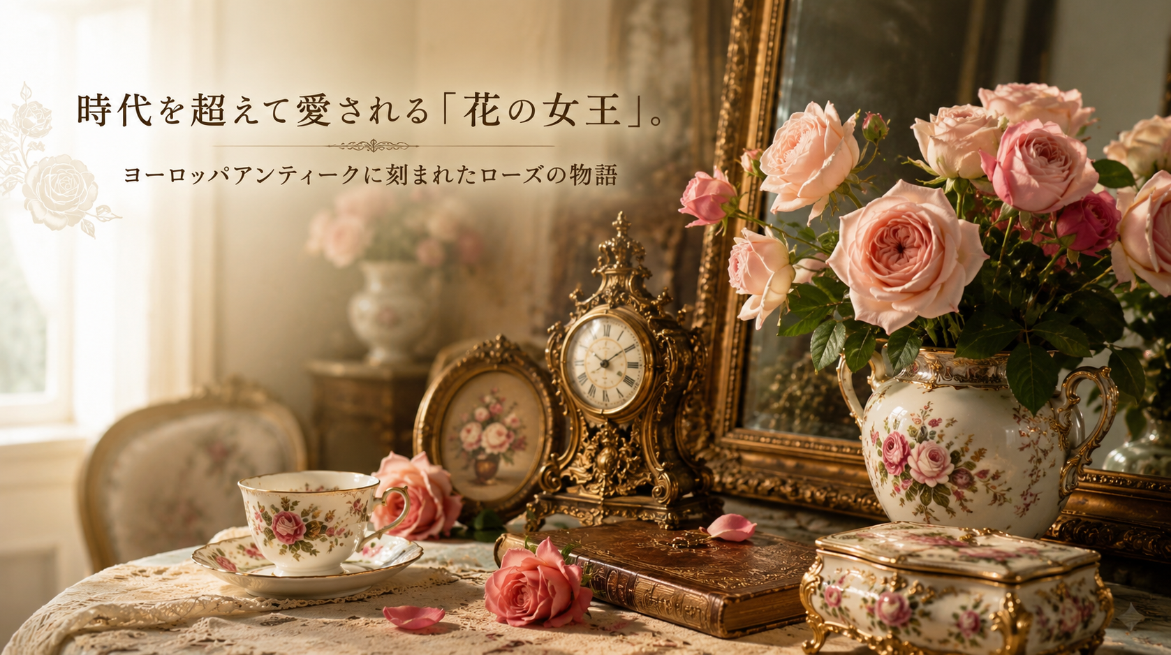時代を超えて愛される「花の女王」。ヨーロッパアンティークに刻まれた