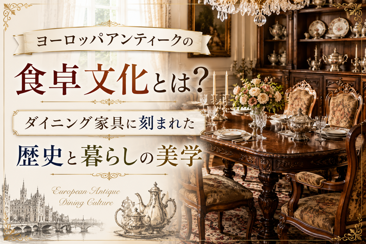 食卓が語る、古き良きヨーロッパの記憶。ダイニングを彩るアンティーク