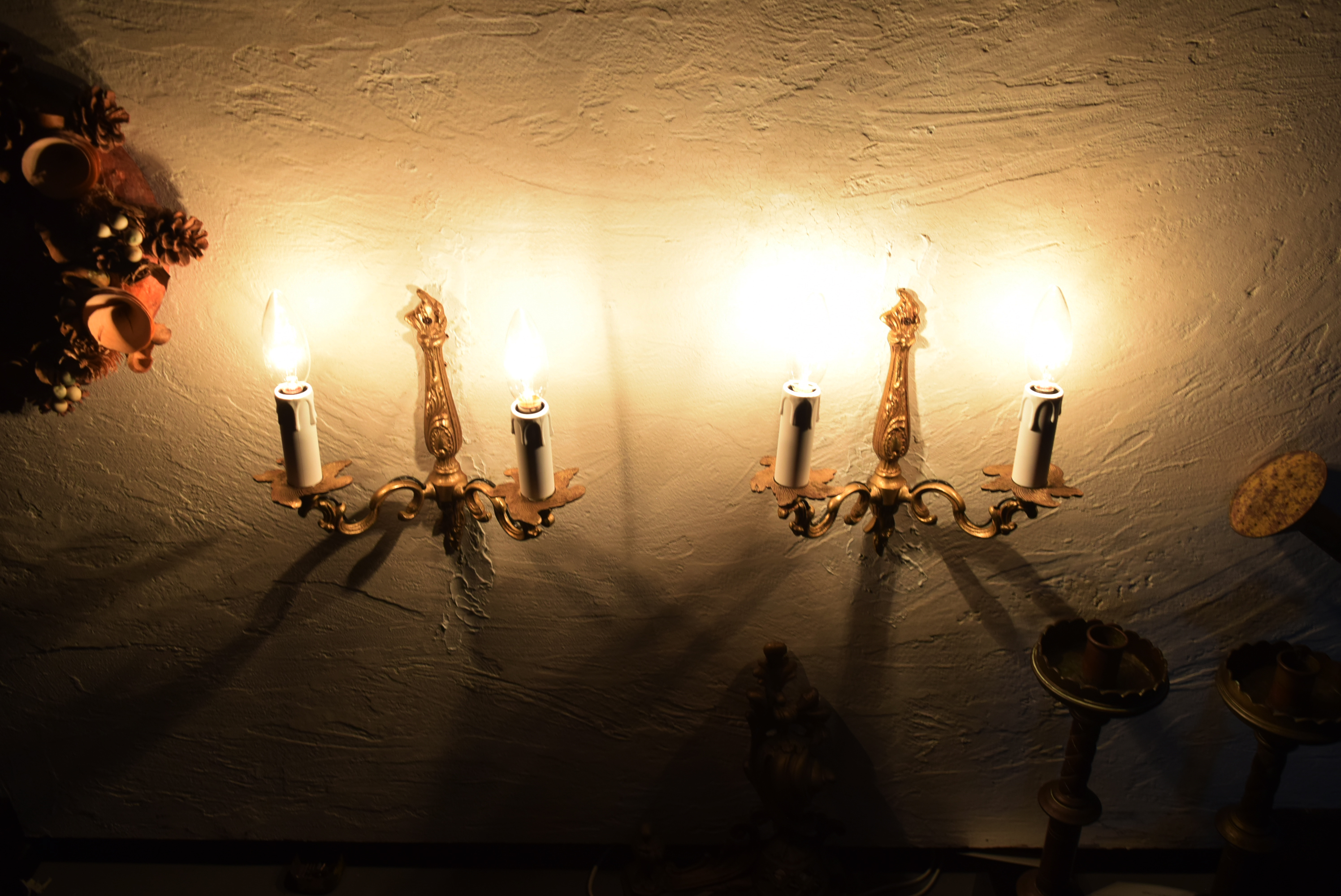 パルテノン アンティーク / 魅力的なシルエットのペア2灯式ウォール