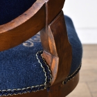 プチポワン生地が素晴らしいウォールナットサロンチェア【c317-2】