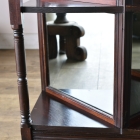 裏側がミラーバック収納になっている珍しいレザートップテーブル【fo237】