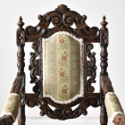 見事な彫刻が美しいキッズアームチェア【c304】