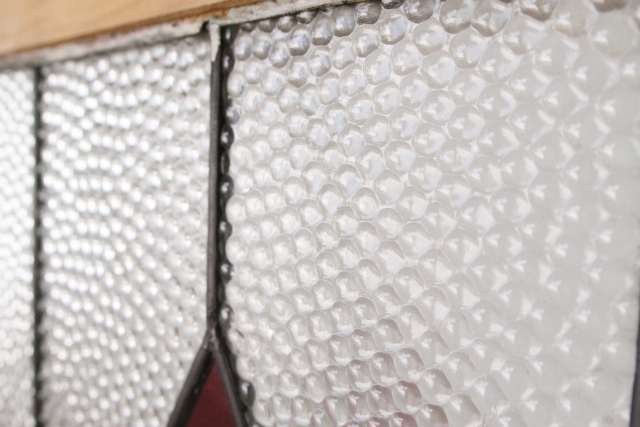 お花のつぼみのようなモチーフデザインのステンドグラス【7220】