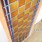 鮮やかな色彩と端正な幾何学模様が美しい大型ステンドグラス【sg194】