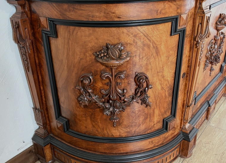 美品】フランスアンティーク 1900年代 木製3段装飾エタジュール[3738