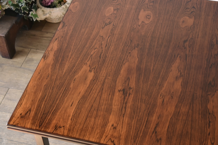 最大幅2350㎜！稀少な美しい木目、ローズウッド製ドローリーフテーブル【t43】
