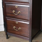 裏側がミラーバック収納になっている珍しいレザートップテーブル【fo237】