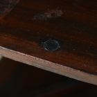 裏側がミラーバック収納になっている珍しいレザートップテーブル【fo237】