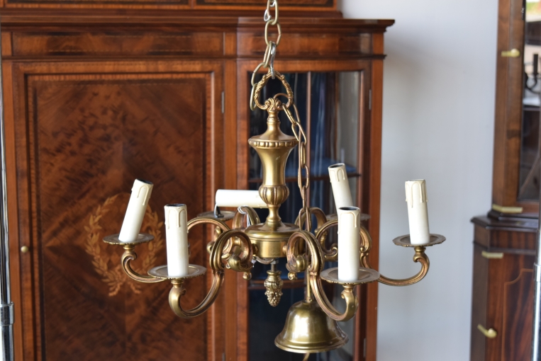 【修復前】6灯式シャンデリア【sy450】