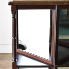 裏側がミラーバック収納になっている珍しいレザートップテーブル【fo237】