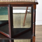 裏側がミラーバック収納になっている珍しいレザートップテーブル【fo237】