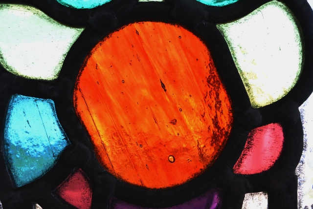 シンプルでキュートなステンドグラスドア【6681】