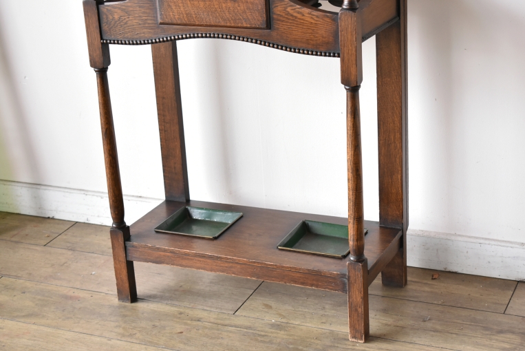 オーバルミラーが可愛らしいオークホールスタンド【fo236】