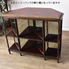 裏側がミラーバック収納になっている珍しいレザートップテーブル【fo237】