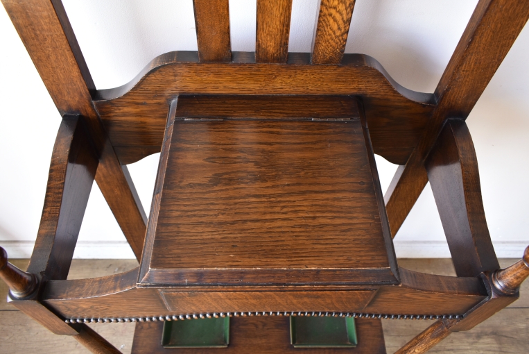 オーバルミラーが可愛らしいオークホールスタンド【fo236】