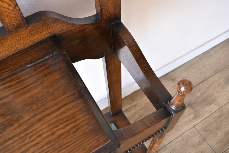 オーバルミラーが可愛らしいオークホールスタンド【fo236】