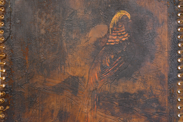 鳥がデザインされたファイヤースクリーン【40268】