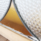 お花のつぼみのようなモチーフデザインのステンドグラス【7220】