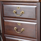 裏側がミラーバック収納になっている珍しいレザートップテーブル【fo237】