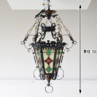 ステンドグラスが美しい最高級1灯式アイアンランタン【sy100】