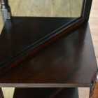 裏側がミラーバック収納になっている珍しいレザートップテーブル【fo237】