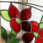 赤いお花が大きくデザインされたとても華やかなペアステンドグラス【7727-B】