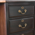 裏側がミラーバック収納になっている珍しいレザートップテーブル【fo237】