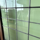 3枚扉と欄間がそろう希少な建具。花文様のステンドグラスを彩る大型ドアセット【03433】