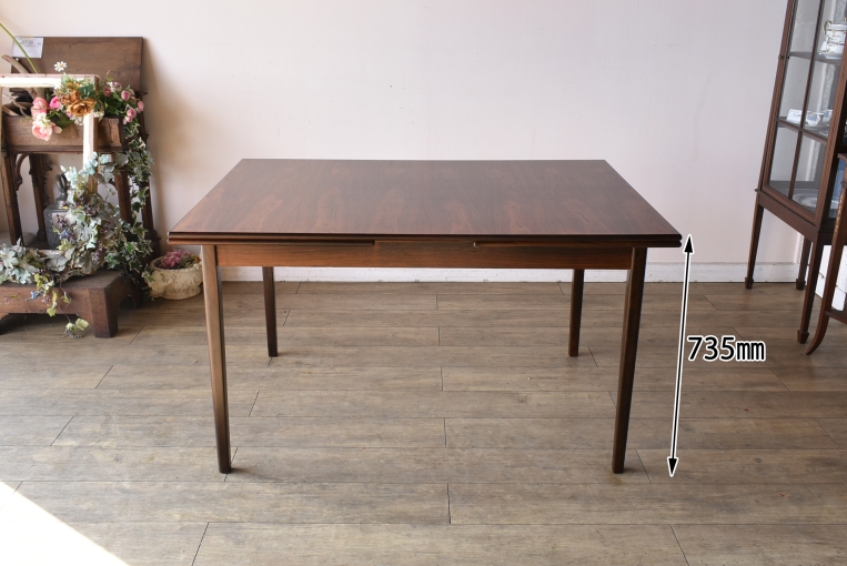 最大幅2350㎜！稀少な美しい木目、ローズウッド製ドローリーフテーブル【t43】