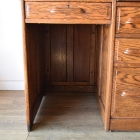 木目が美しいオーク材のスモールロールトップデスク【d83】