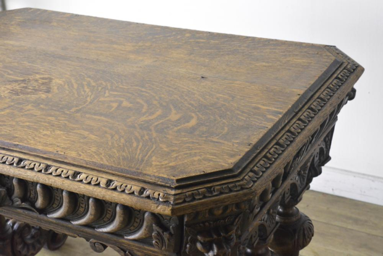 t267　ゴシックオークデスクテーブル