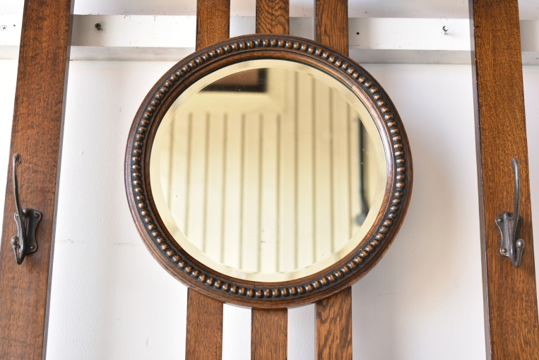 オーバルミラーが可愛らしいオークホールスタンド【fo236】