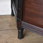 裏側がミラーバック収納になっている珍しいレザートップテーブル【fo237】