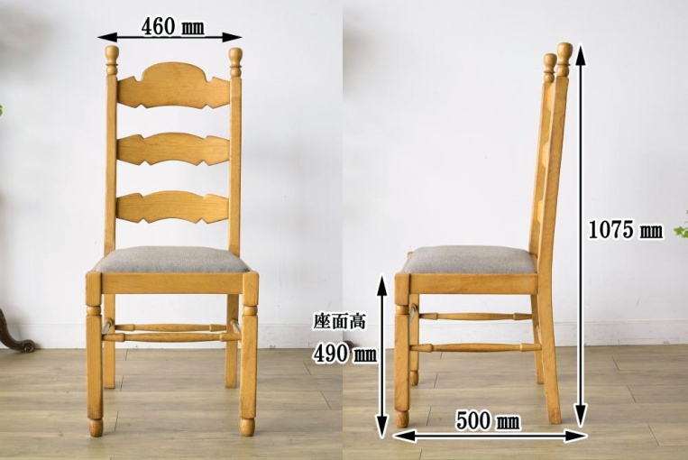 00008-1　オークチェア6点セット