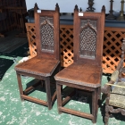 【修復前】実は背面が布張りになっているペアホールチェア【c309】