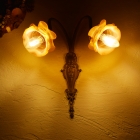 オレンジのシェードが可愛らしい2灯式ウォールランプ【wl190】