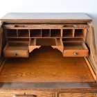 木目が美しいオーク材のスモールロールトップデスク【d83】