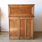 木目が美しいオーク材のスモールロールトップデスク【d83】