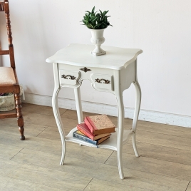 シャビーな風合いが魅力の天板開閉式ホワイトチェスト【cw51】