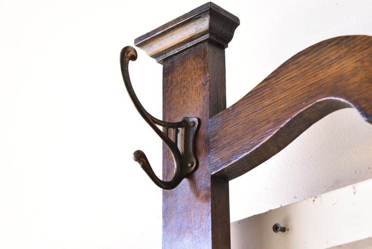 オーバルミラーが可愛らしいオークホールスタンド【fo236】