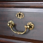 裏側がミラーバック収納になっている珍しいレザートップテーブル【fo237】