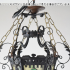 ステンドグラスが美しい最高級1灯式アイアンランタン【sy100】
