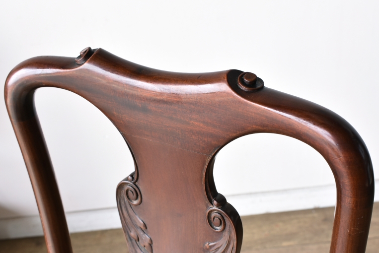 美しいクイーンアンチェア　4脚セット【c296-1】