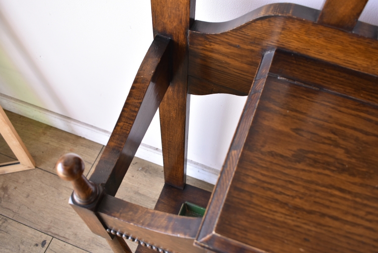 オーバルミラーが可愛らしいオークホールスタンド【fo236】