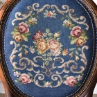 プチポワン生地が素晴らしいウォールナットサロンチェア【c317-3】