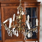 【修復前】6灯式シャンデリア【sy457】