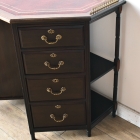 裏側がミラーバック収納になっている珍しいレザートップテーブル【fo237】